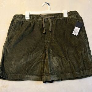 Men's Large Olive Green Corduroy Drawstring Shorts